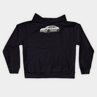 Tesla Model 3 Oil Painting Kids Hoodie